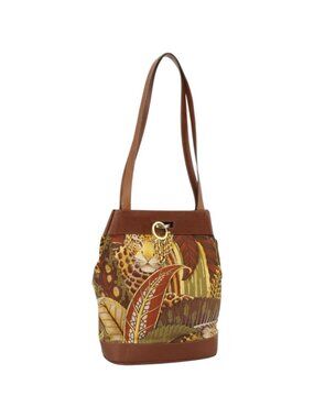Salvatore Ferragamo Tote Bag Nylon Brown Gold